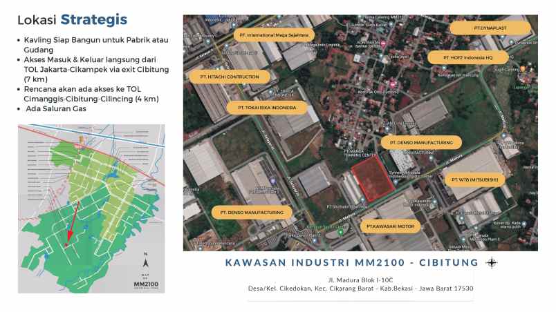 dijual tanah kavling kawasan industri mm2100