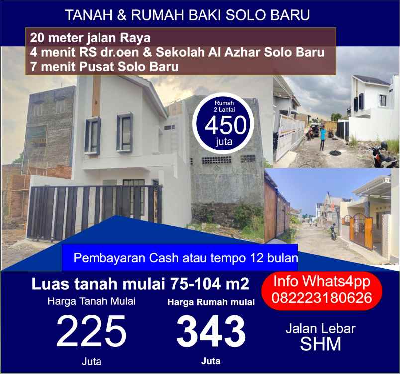 dijual tanah kudu baki sukoharjo