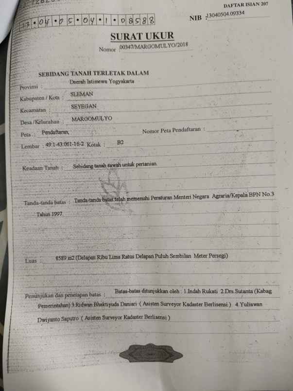 dijual tanah margomulyo seyegan sleman