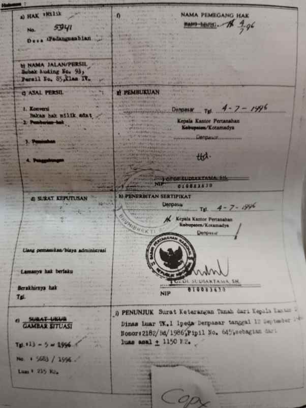 dijual tanah padangsambian