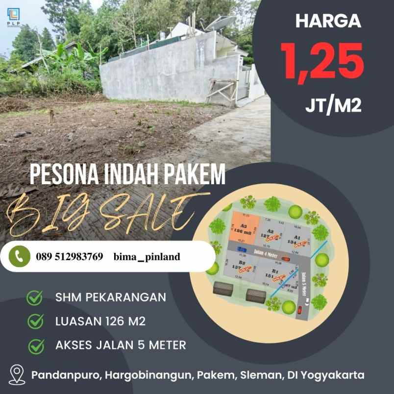 dijual tanah pandanpuro hargobinangun