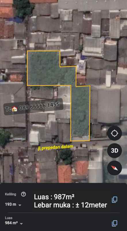 dijual tanah prepedan dalam kalideres