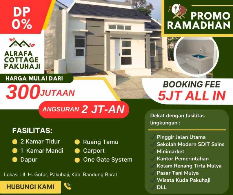 dijual unit promo al raffa cottages paku haji