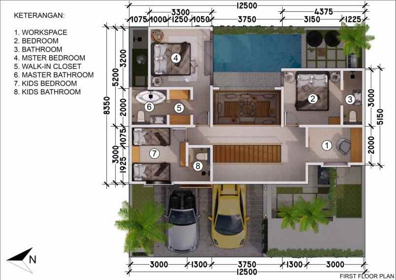 dijual villa jl cluster palm jimbaran