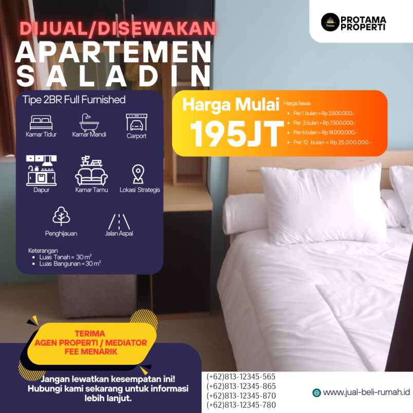 disewakan apartemen saladin mansion blok i j