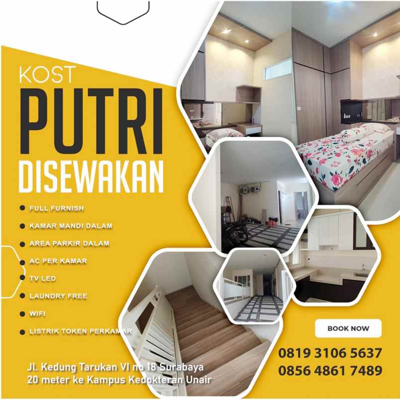 disewakan kost jl kedung tarukan vi no 18