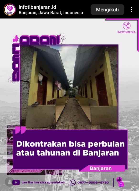 disewakan rumah jl astaraja banjaran