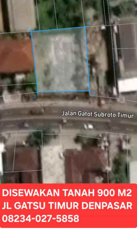 disewakan tanah jalan gatsu timur denpasar