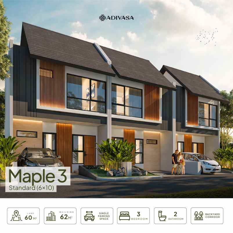 for sale rumah cluster 2 lantai di tanah mas