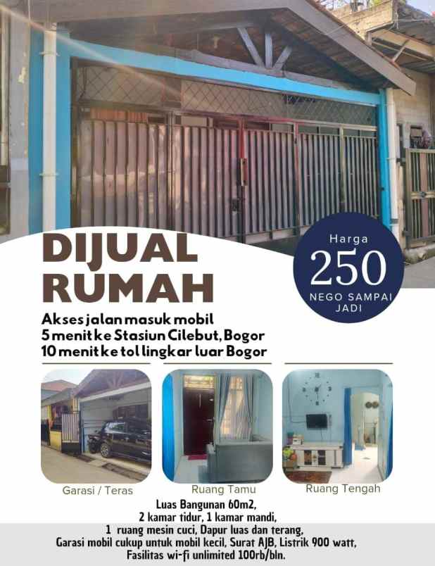 jual cepat rumah dekat stasiun cilebut bogor