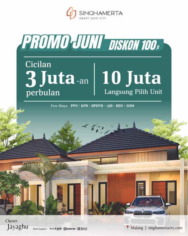 jual rumah di malang diskon 100 juta free biaya biaya