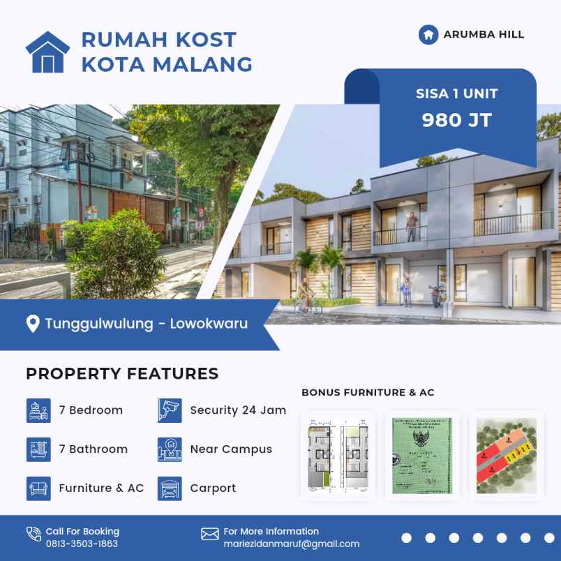 jual rumah kost malang