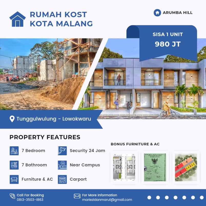 jual rumah kost malang