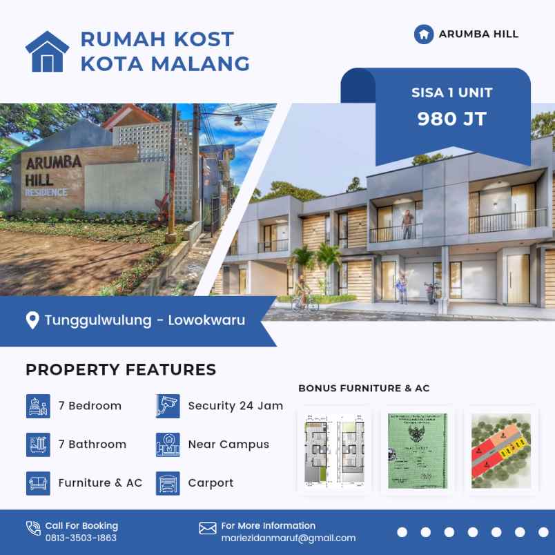 jual rumah kost malang