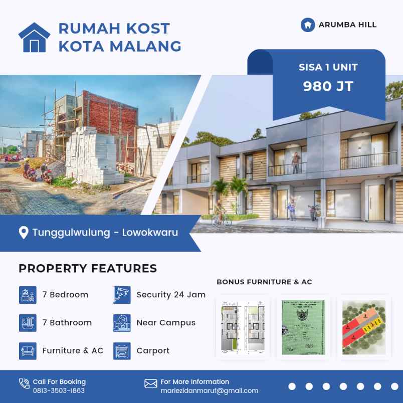 jual rumah kost malang