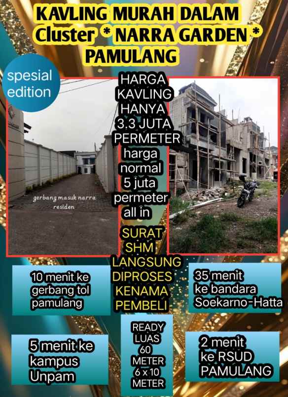 kavling dalam cluster harga ekonomis