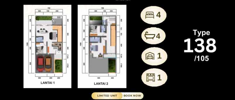 rumah 2 lantai dalam kota makassar jalan cendrawasih