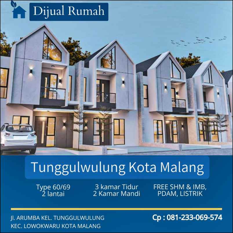 rumah 2 lantai dijual di malang dekat kampus unisma