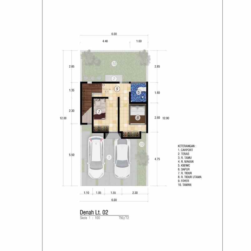 rumah 2 lantai tipe 50 pusat kota malang