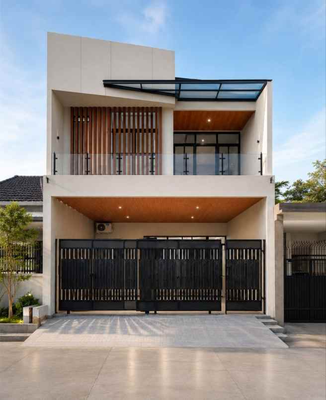 rumah babatan pantai new minimalis row 3 mobil