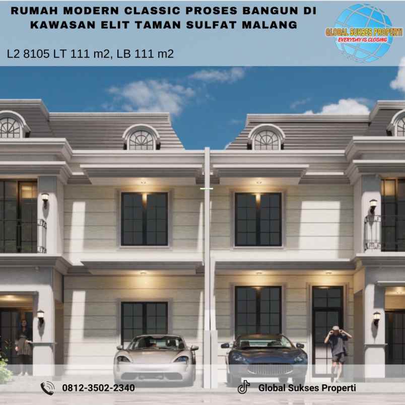 rumah baru mewah modern classic di sulfat malang