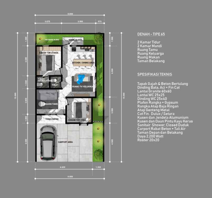 rumah cantik cluster di simpang tiga pekanbaru