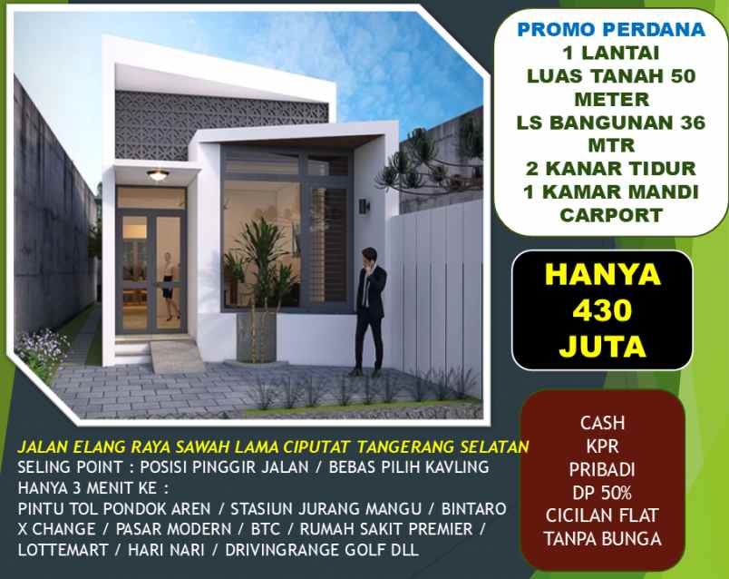 rumah cantik minimalis hanya 430 juta saja