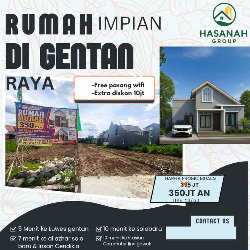 rumah dekat mall luwes gentan di duwet baki