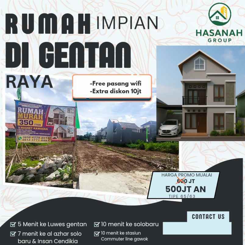 rumah dekat mall luwes gentan di duwet baki