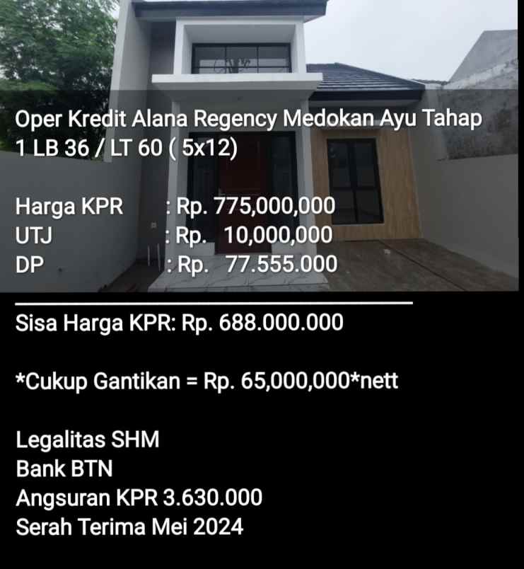 rumah murah operkredit alana medokan tahap 1 surabaya