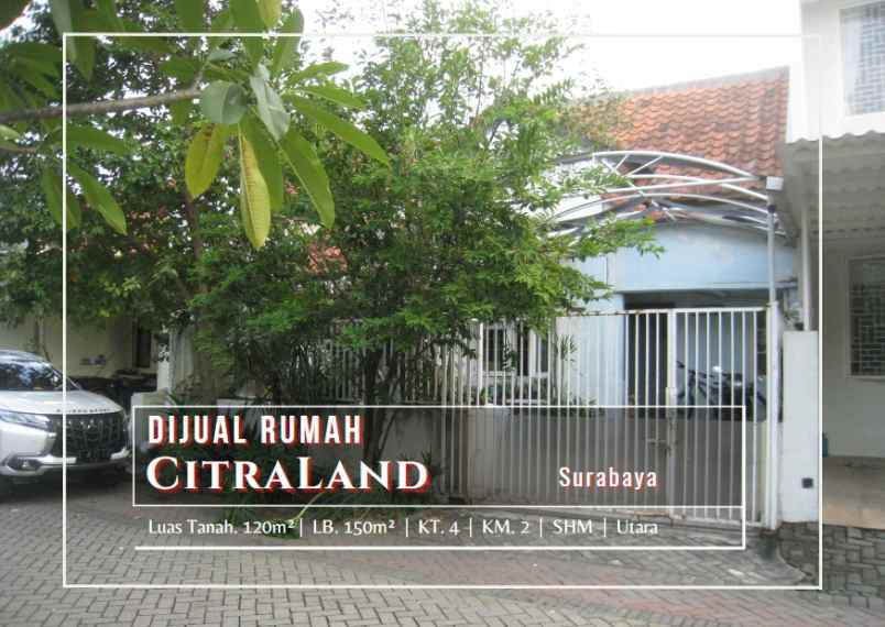 rumah shm di citraland taman puspa raya surabaya