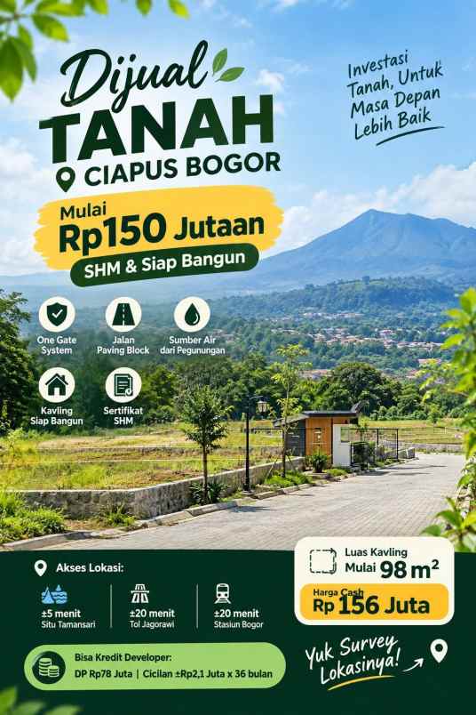 tanah ciapus bogor murah shm siap bangun