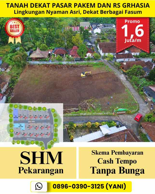 tanah dekat pasar pakem dan rs grhasia