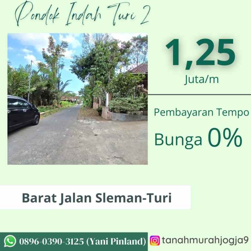 tanah di donokerto turi 1 jutaan meter