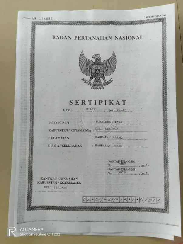 tanah kosong hamparan perak deli serdang medan