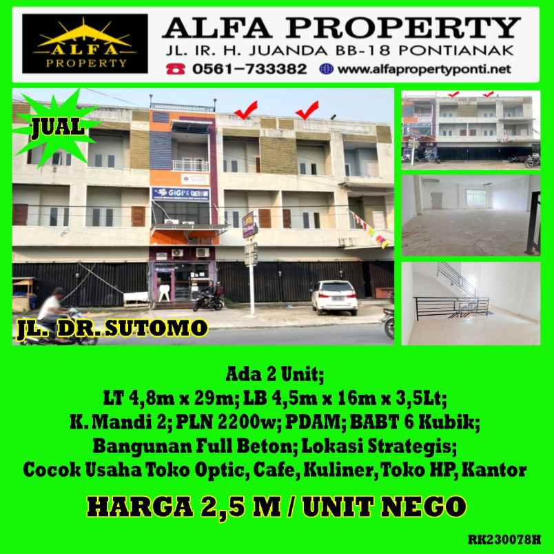 alfa property ruko dr sutomo kota pontianak