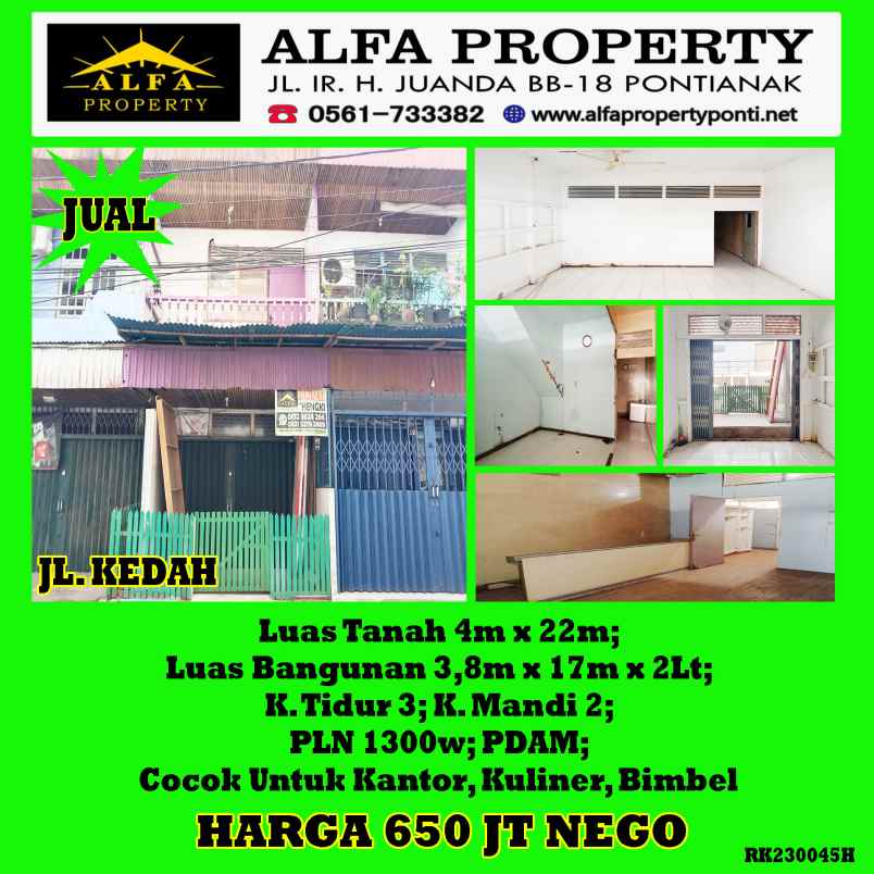 alfa property ruko jalan kedah kota pontianak