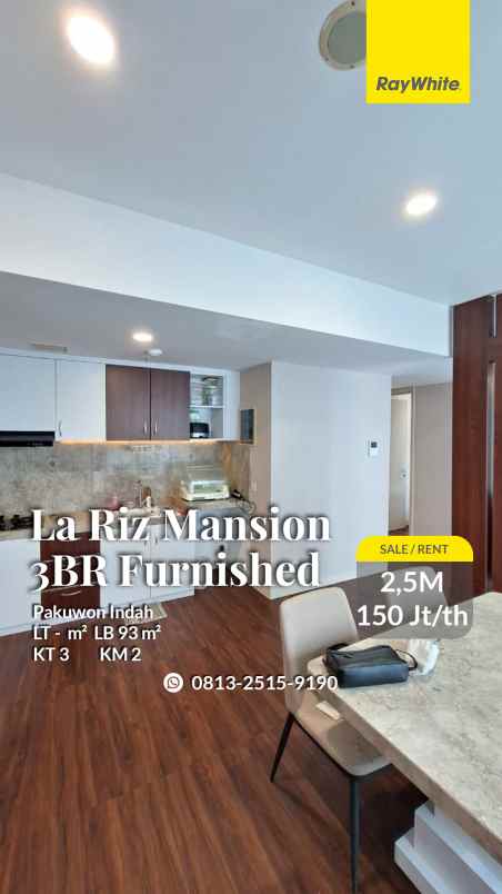 dijual apartemen apartemen la riz mansion