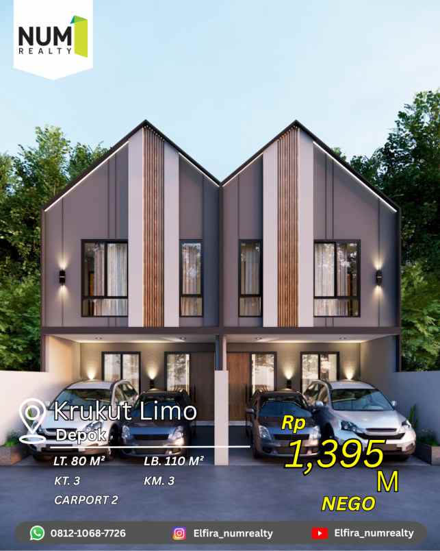 dijual murah rumah dekat tol di krukut limo depok