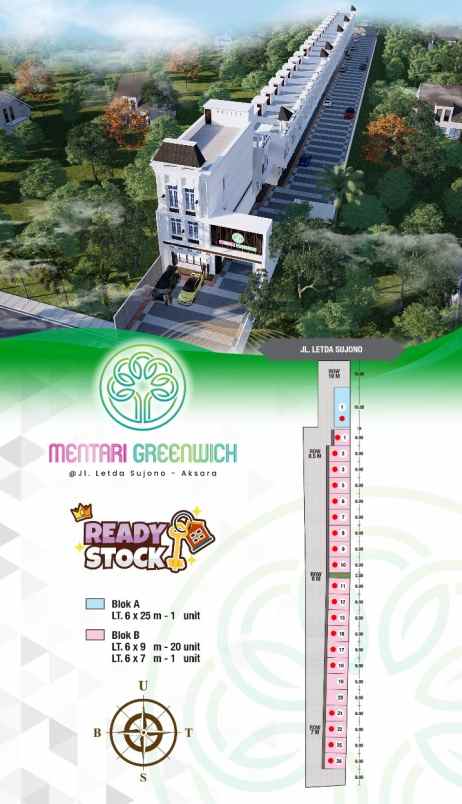 dijual ruko gudang kantor jalan letda sujono aksara