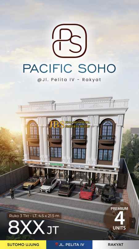 dijual ruko gudang kantor pasific soho jl pelita 4