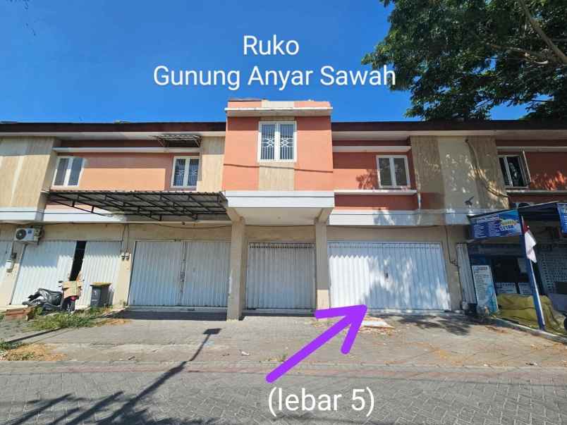 dijual ruko gudang kantor raya gunung anyar sawah