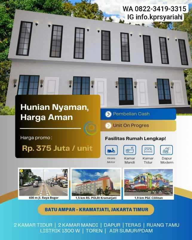 dijual rumah batu ampar kramatjati