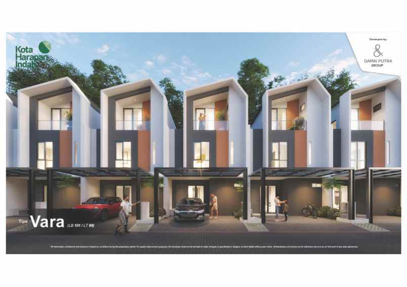 dijual rumah cluster navara harapan indah