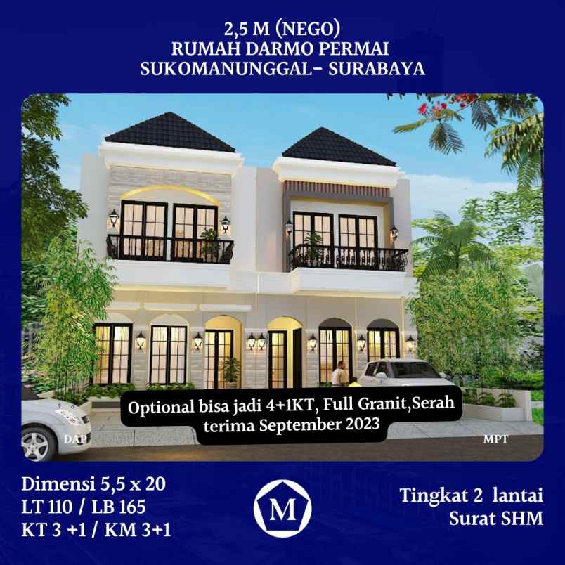 dijual rumah darmo permai surabaya