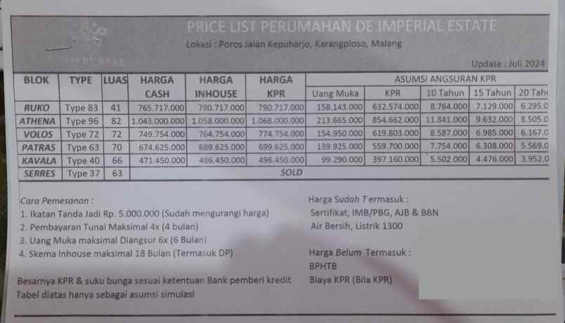 dijual rumah de imperial estate