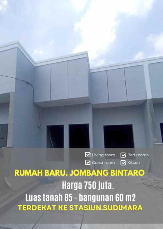 dijual rumah jalan raya jombang bintaro