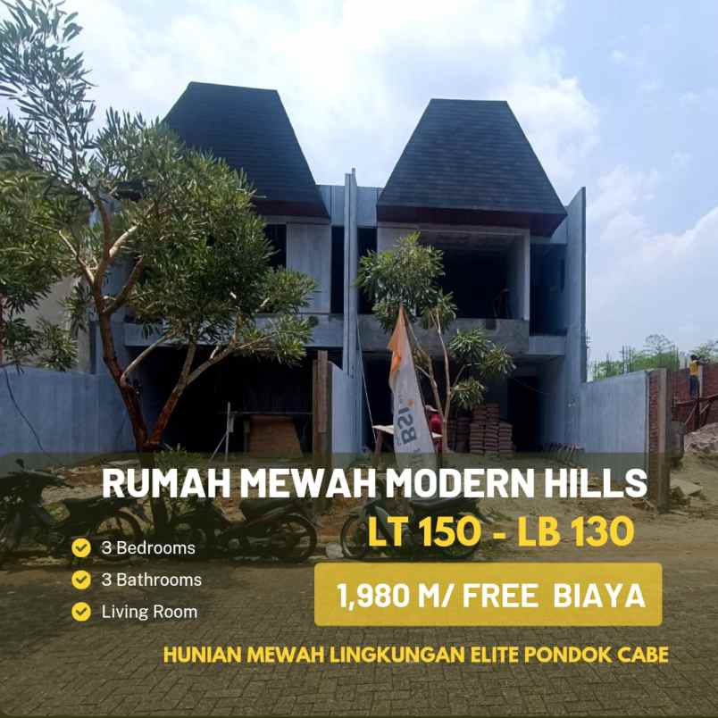 dijual rumah jalan raya modern hill