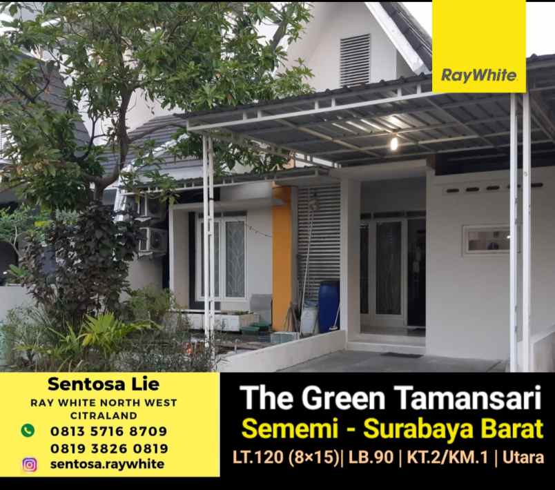 dijual rumah jalan sememi palem timur