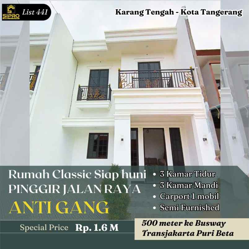 dijual rumah karang tengah tangerang